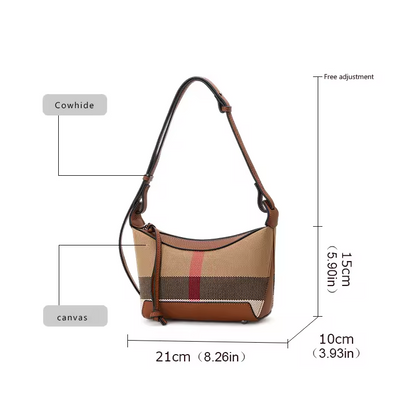 Canvas & Cowhide Crossbody Bag – Stylish & Versatile