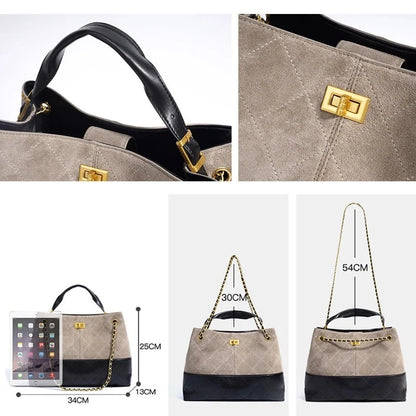 Genuine Suede Leather Shoulder Bag