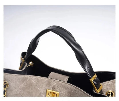 Genuine Suede Leather Shoulder Bag