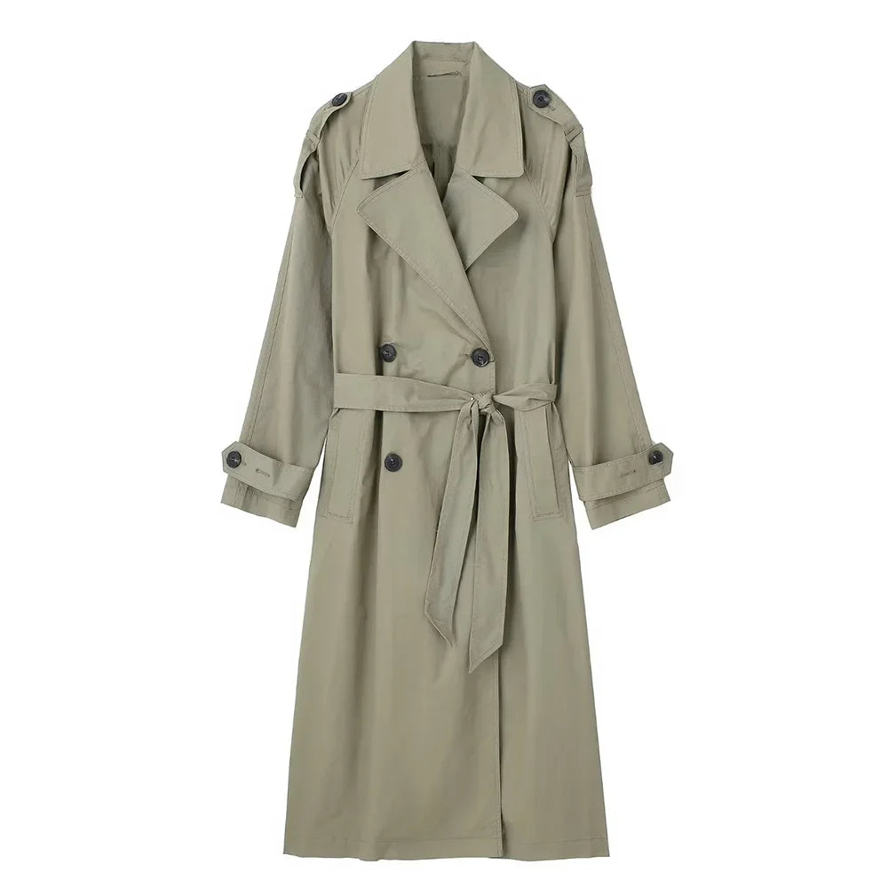 Women's Double-Breasted Trench Coat – Elegant & Timeless