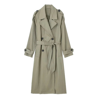 Women's Double-Breasted Trench Coat – Elegant & Timeless