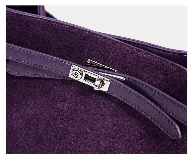 Luxury Suede Cowhide Shoulder Bag