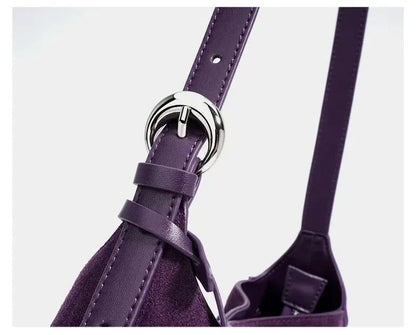 Luxury Suede Cowhide Shoulder Bag