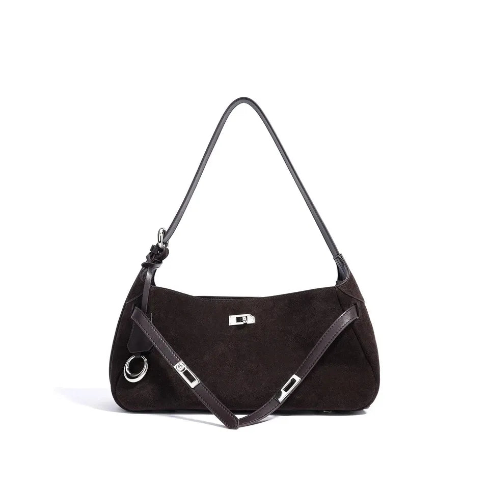 Luxury Suede Cowhide Shoulder Bag
