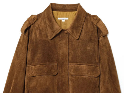 Long Sleeve Lapel Collar Jacket For Women