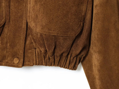 Long Sleeve Lapel Collar Jacket For Women