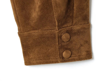 Long Sleeve Lapel Collar Jacket For Women