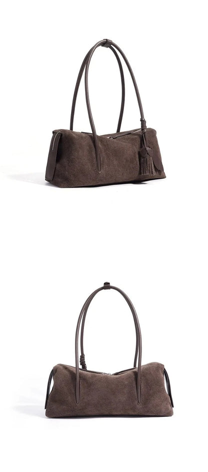 Luxury Suede Leather Crossbody Shoulder Bag