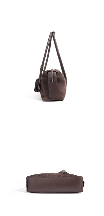 Luxury Suede Leather Crossbody Shoulder Bag