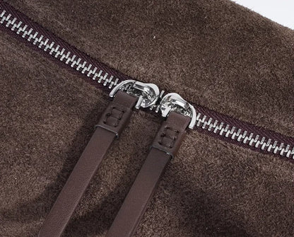 Luxury Suede Leather Crossbody Shoulder Bag