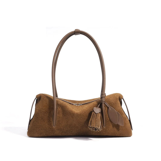 Luxury Suede Leather Crossbody Shoulder Bag