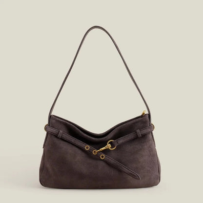 Genuine Cow Leather Tote Bag – Winter Suede Shoulder Bag Large Capacity Handbag
