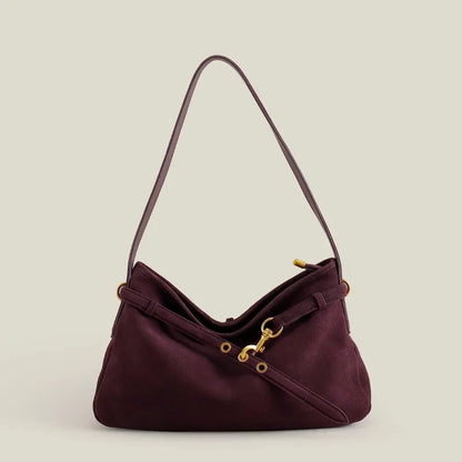 Genuine Cow Leather Tote Bag – Winter Suede Shoulder Bag Large Capacity Handbag