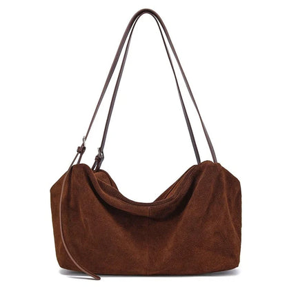 Women's Genuine Suede Cowhide Leather Shoulder Bag