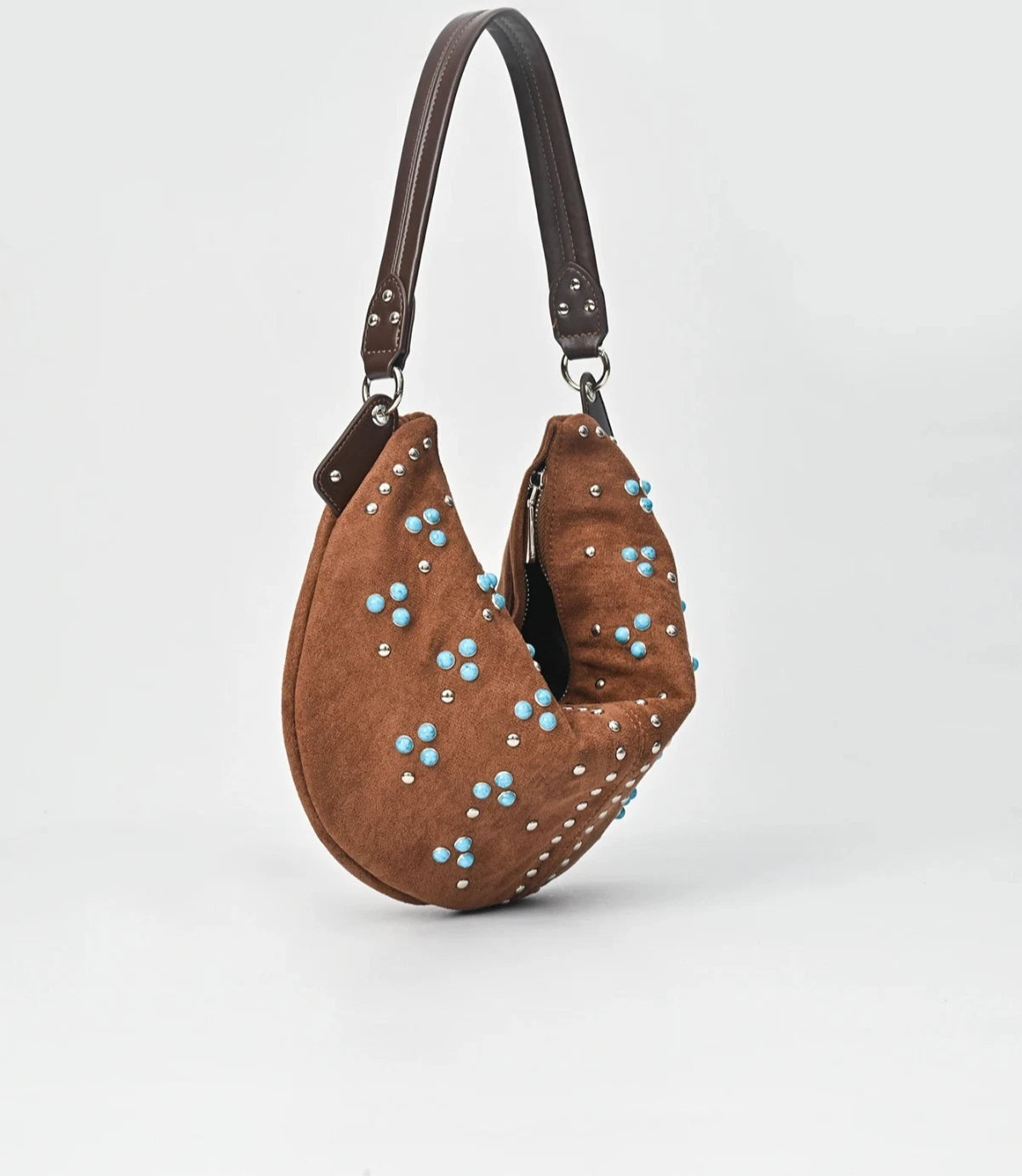 Vintage Gemstone-Inlaid Frosted vegan leather 2025 Shoulder Bag western cowboy