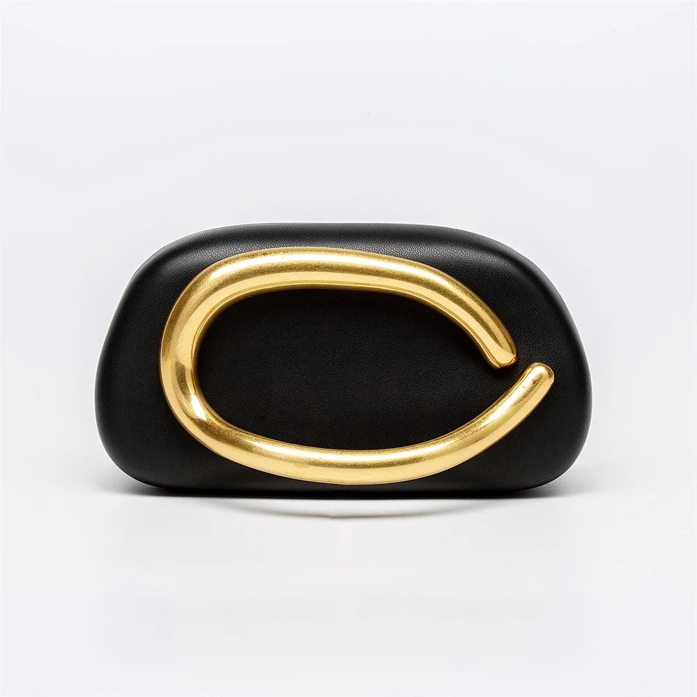 Gold Closure Box Clutch | Elegant Evening & Wedding Purse