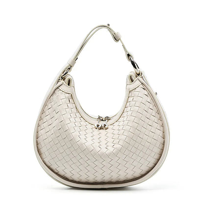 Genuine Leather Woven Shoulder Bag | Essence New York
