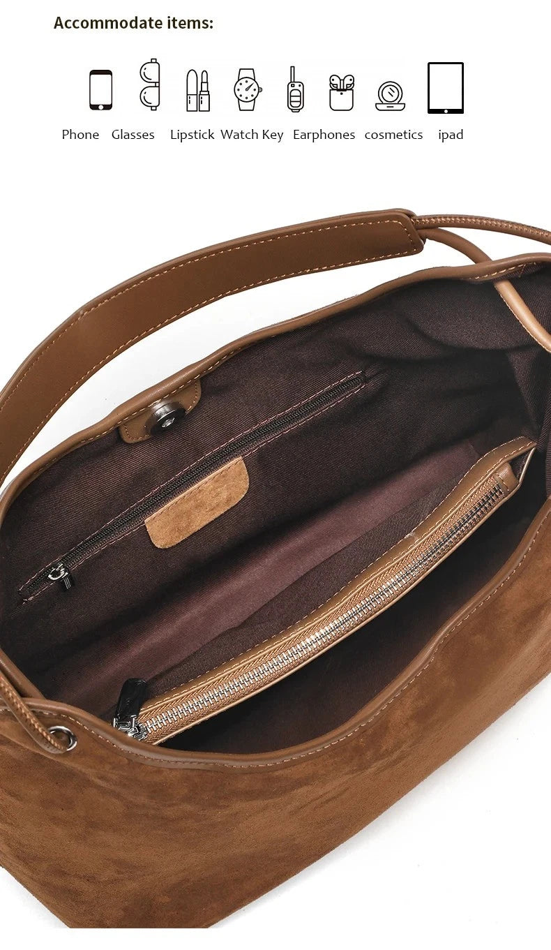 Women’s Genuine Suede Leather Shoulder Bag