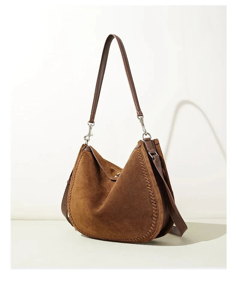 Women's Genuine Suede Leather Shoulder Bag