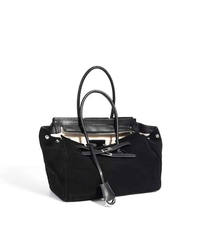 Women's Genuine Suede Leather Tote Handbag Crossbody Bag Office bag