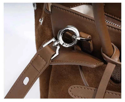 Women's Genuine Suede Leather Tote Handbag Crossbody Bag Office bag