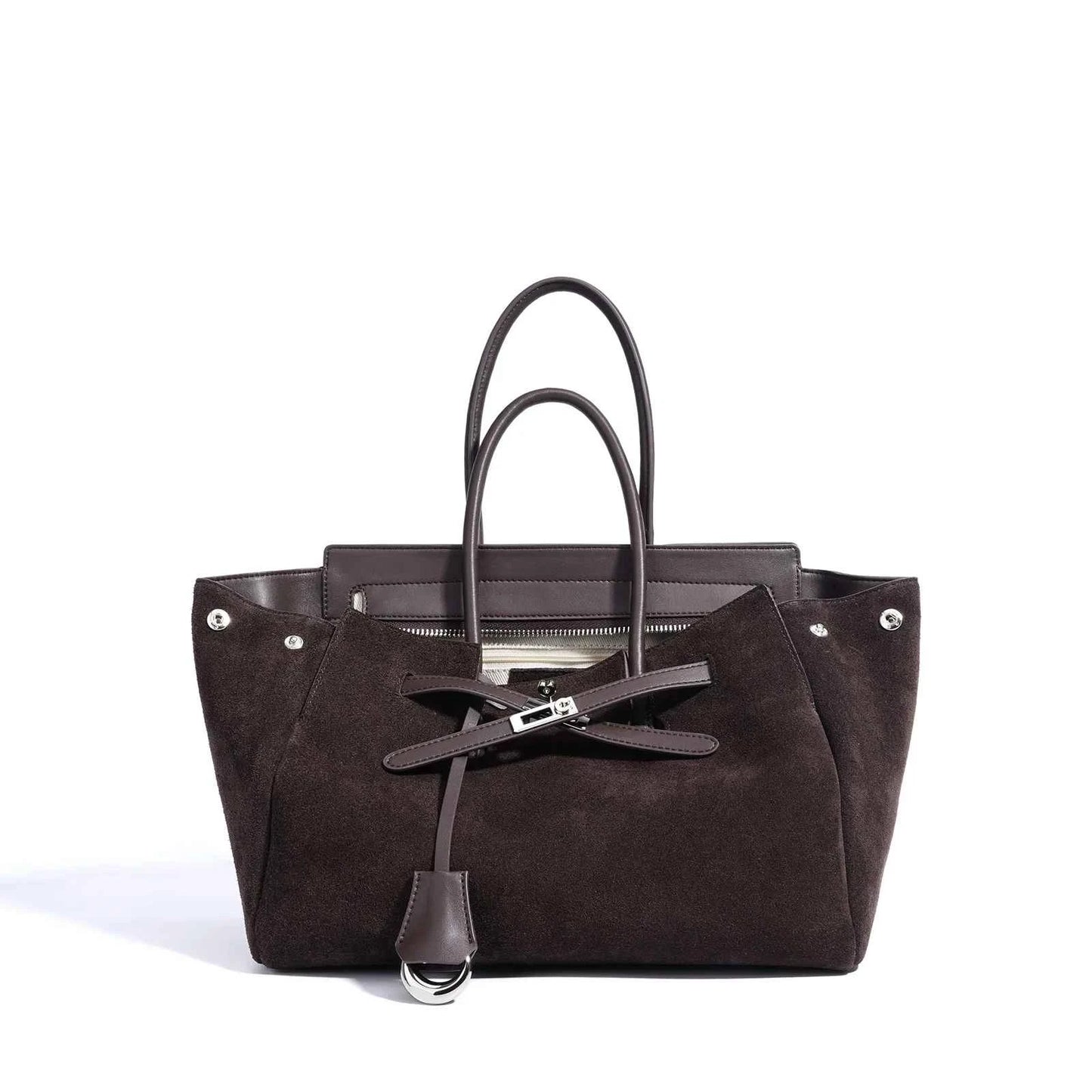 Women's Genuine Suede Leather Tote Handbag Crossbody Bag Office bag