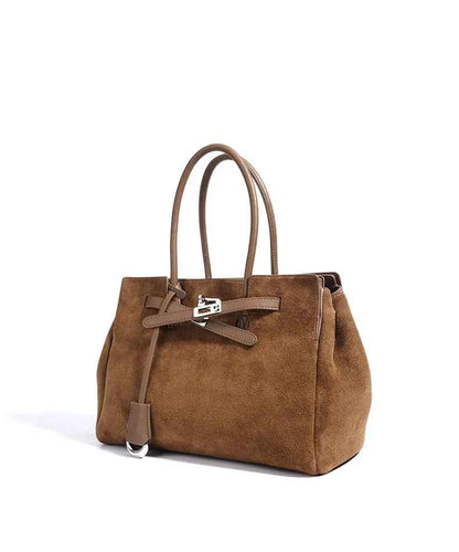 Women's Genuine Suede Leather Tote Handbag Crossbody Bag Office bag