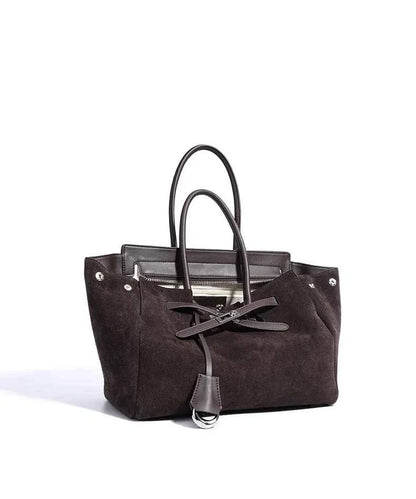 Women's Genuine Suede Leather Tote Handbag Crossbody Bag Office bag
